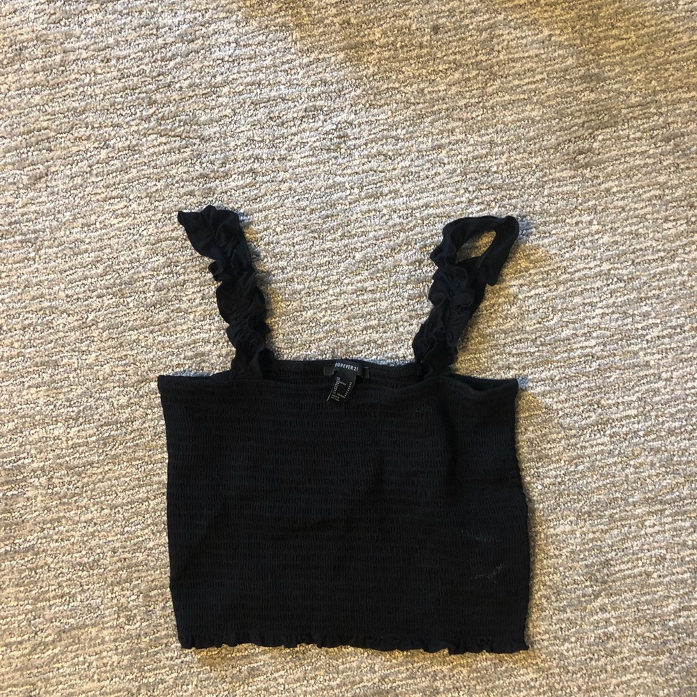 Forever21 black cropped tank top